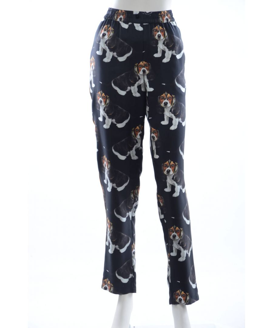 Image for Doce & Gabbana Women Silk Dogs Trousers