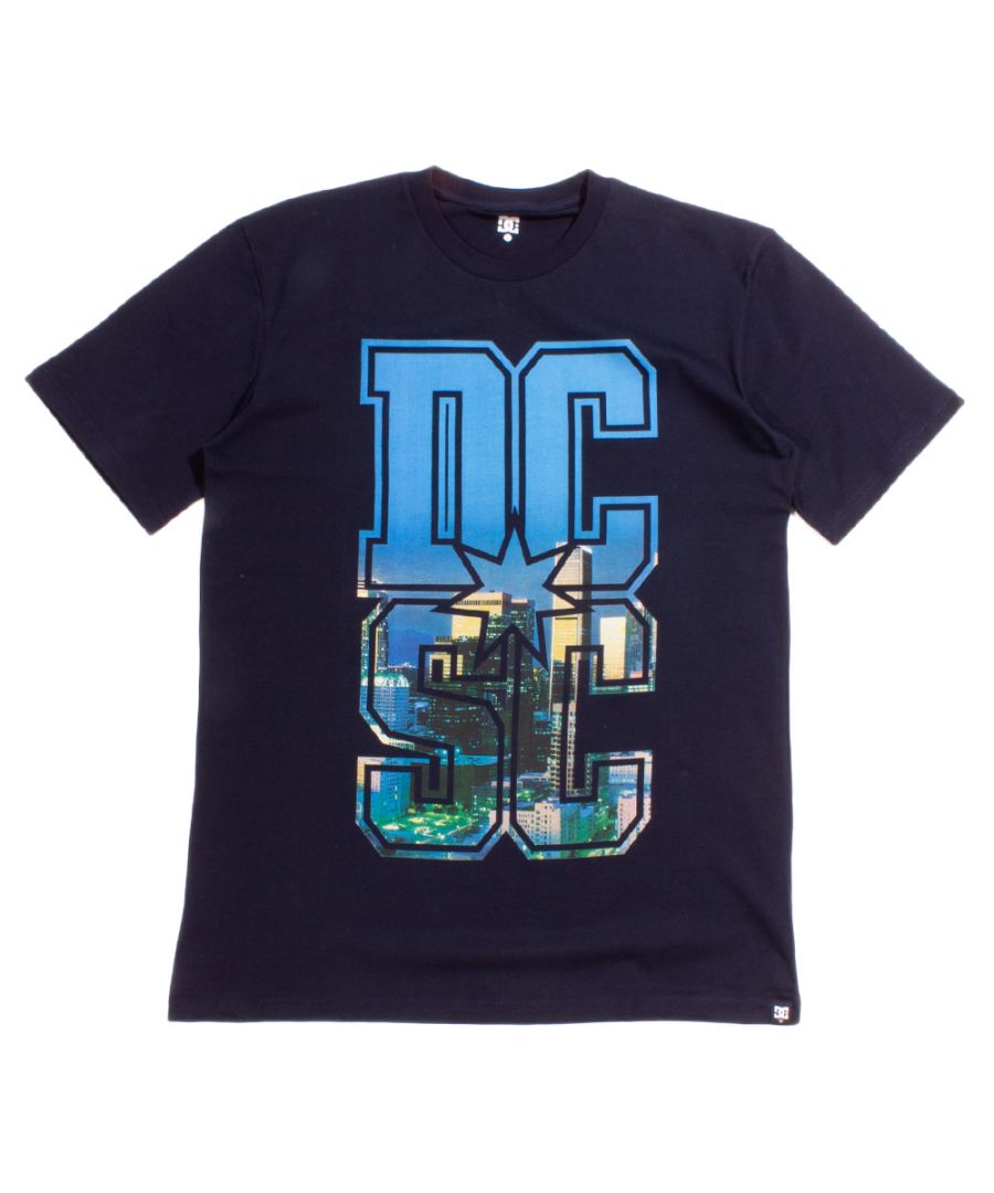 dc shoes mens navy city wide t-shirt cotton - size small