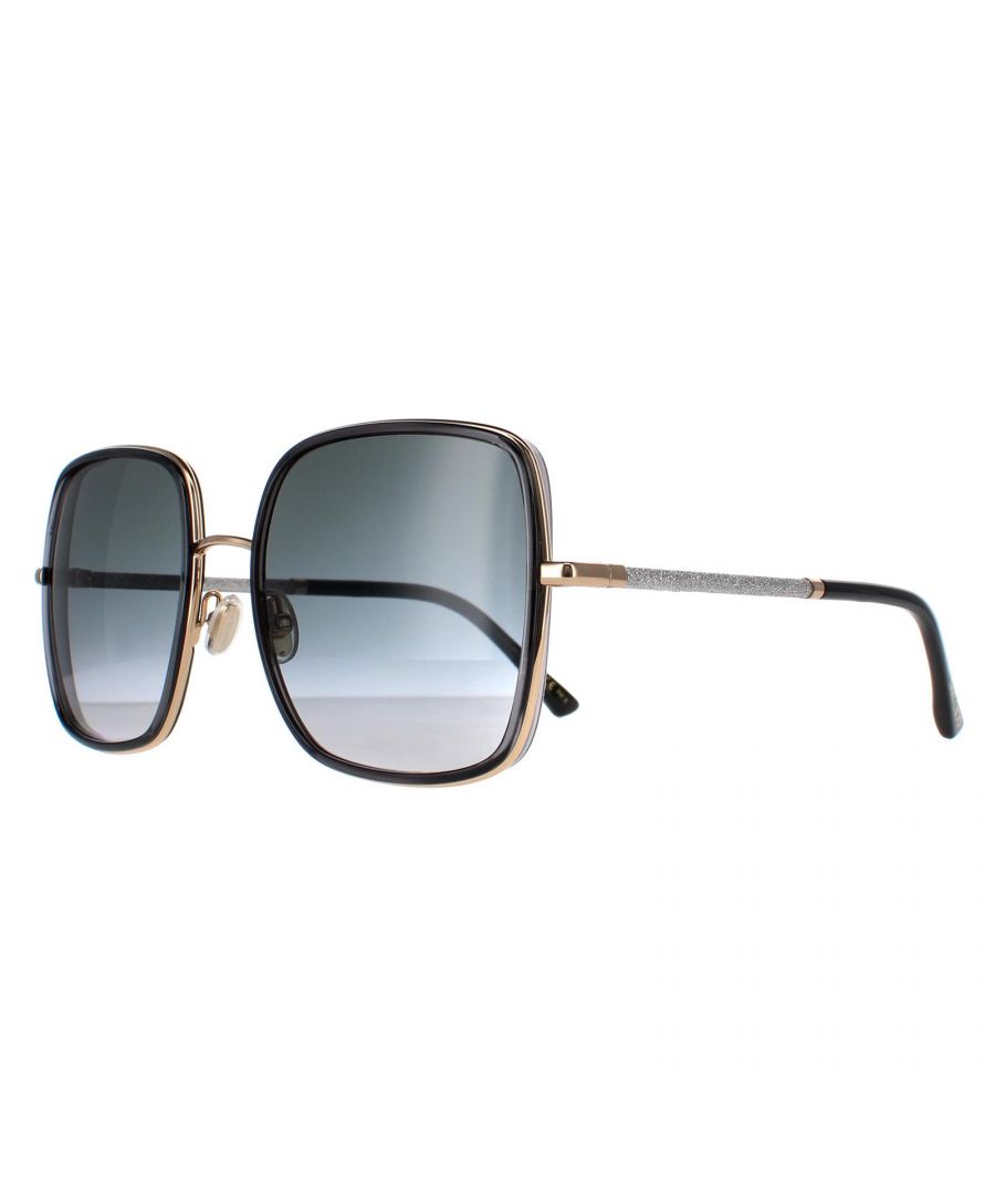 Jimmy Choo Square Womens Gold Grey Dark Gradient JAYLA/S Metal - One Size