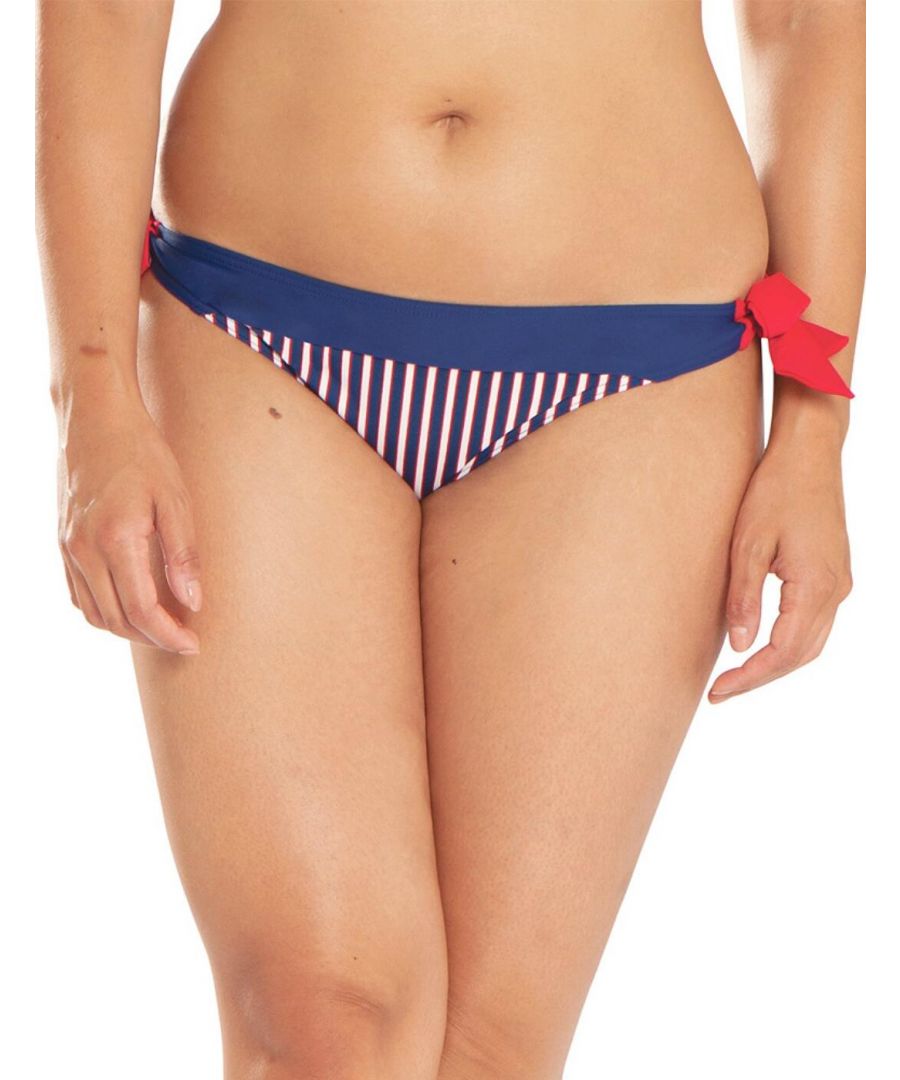 Curvy Kate Womens CS4715 Ahoy Tie Side Bikini Brief - Blue - Size 14 UK