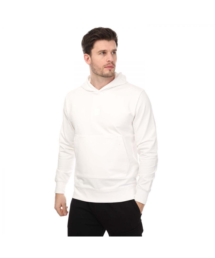 C.P. Company Mens Logo Cotton Hoodie in White - Size Medium