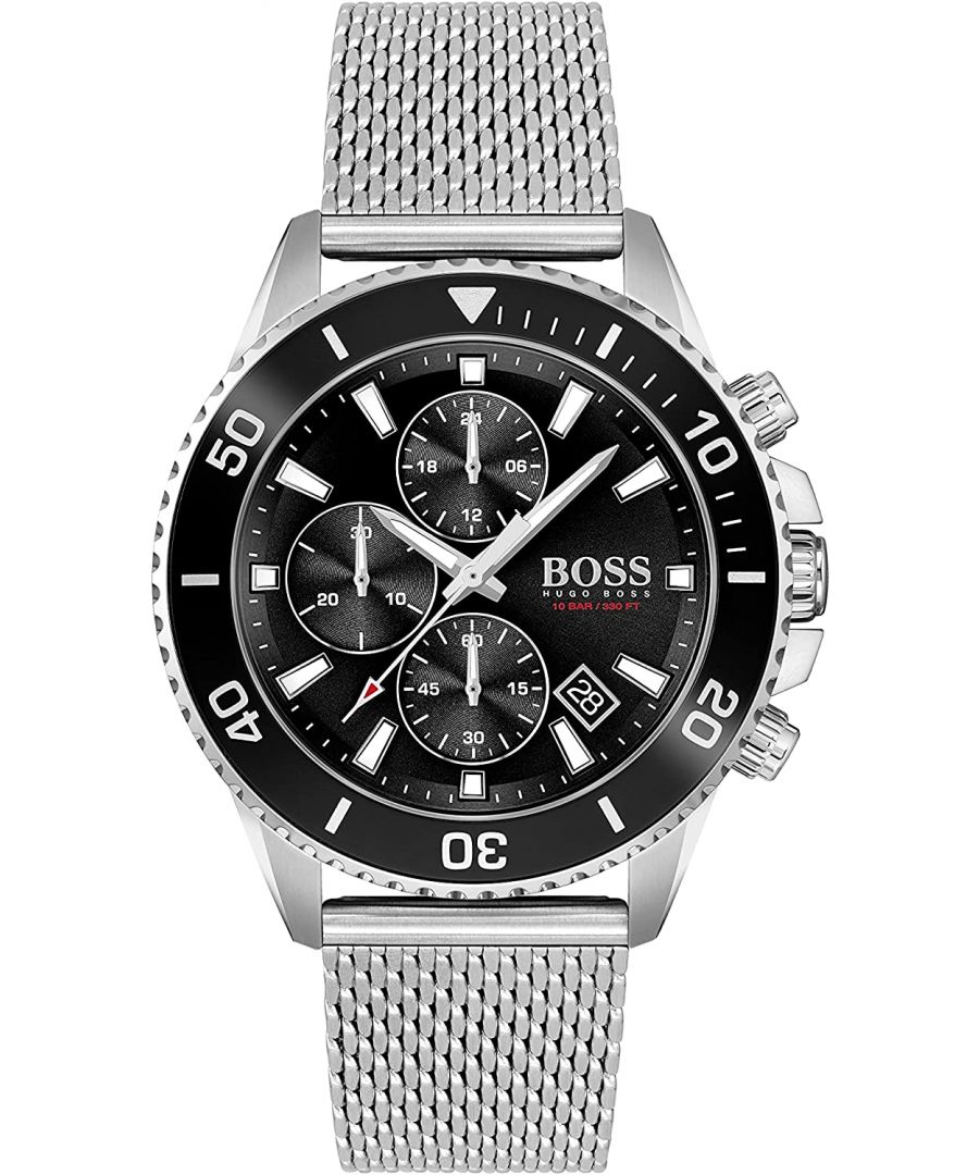 Dit Hugo Boss Mannen horloge beschikt over een Quartz binnenwerk. De kast (46 mm mm) is vervaardigd uit RVS (Zilverkleurig) en heeft een Mineraalglas. De band is Zilverkleurig RVS. Dit horloge uit de Admiral reeks is een mooi en tijdloos geschenk. Verras jezelf of iemand anders met dit cadeau. Bovendien geniet u hierbij van 2 jaar garantie tegen alle fabricagefouten.