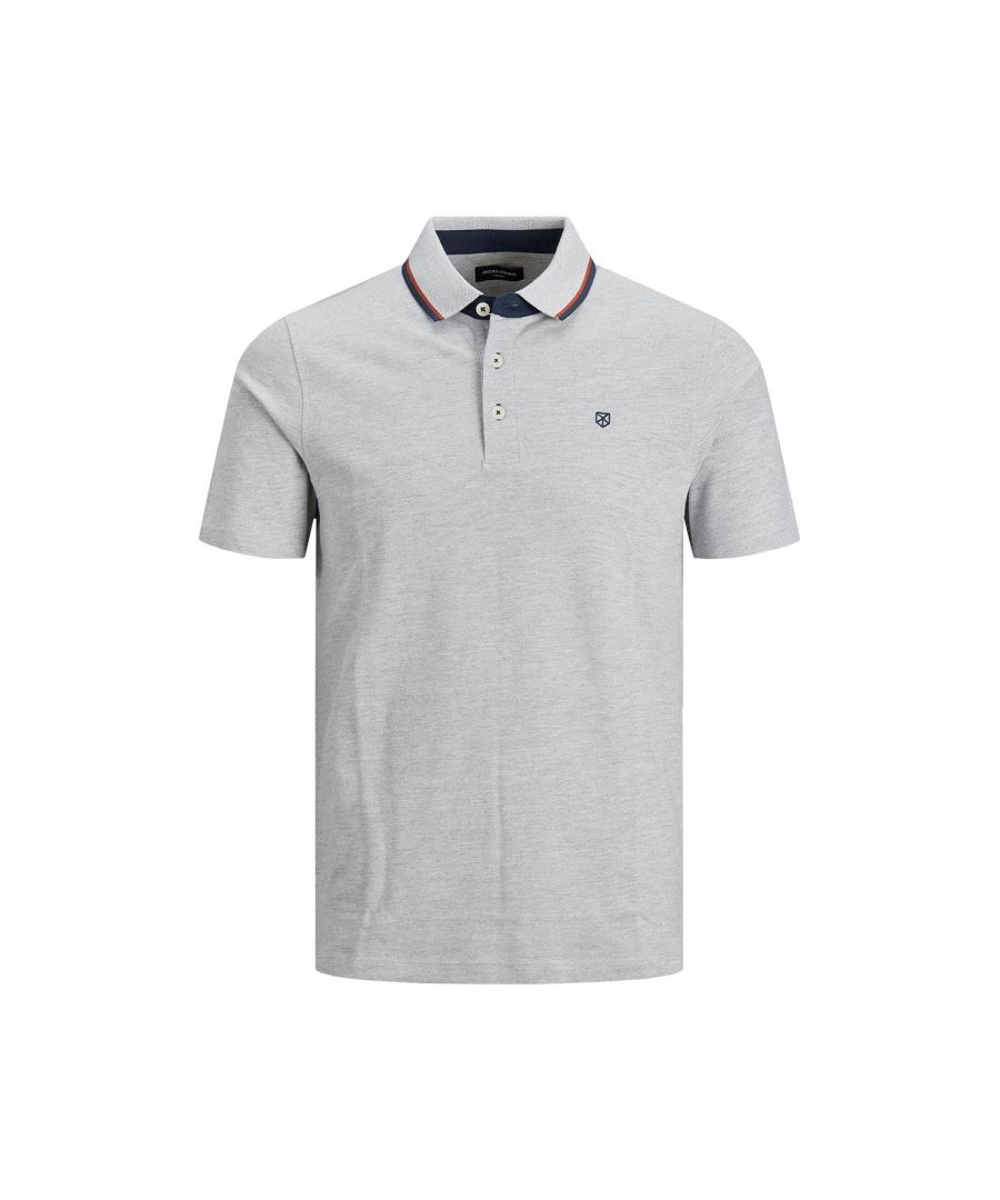 A classic polo is a perfect match for any smart casual look. This one is made in pique knit from cotton sourced from the Better Cotton Initiative.\n\nFeatures:\nPolo shirt\nButton closure\nClassic plain T-shirt\nSlim Fit\n\nSpecifics:\nMaterial: 100% Cotton\n\nWashing Instruction:\nMachine wash at max 40°C under gentle wash program\nDo not bleach\nHang dry\n\nIron Temp: Iron on medium heat settings\n\nNote: Do not dry clean, Do not tumble dry\n\nPackage Includes: Jack & Jones Men's Logo Polo Shirt