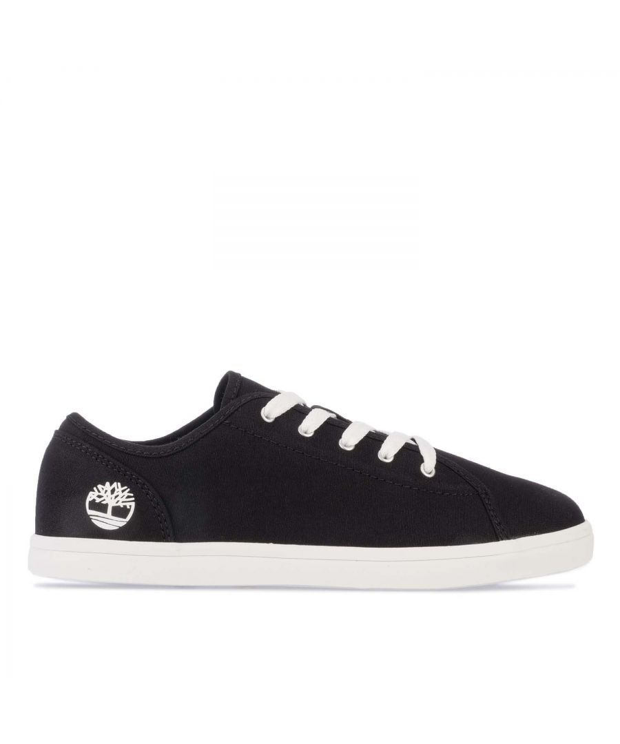 Junior Timberland Skape Park Canvas Pump in black.- Canvas upper.- Lace up fastening.- Embroidered logo on side.- EVA footbed.- Rubber rand.- Vulcanized construction.- Ref: A2KCT015