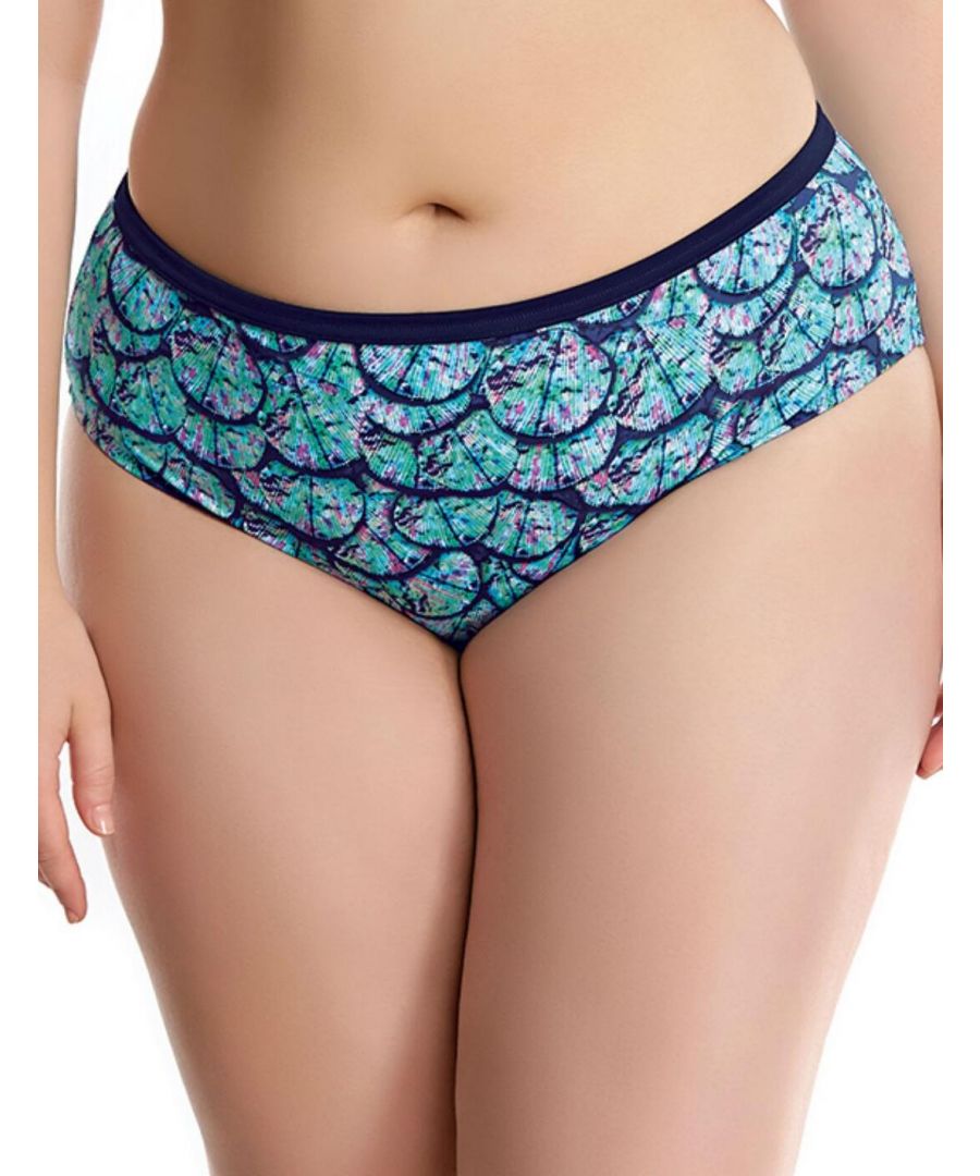 Elomi Womens Abalone Mid Rise Bikini Brief Midnight - Blue - Size 4XL