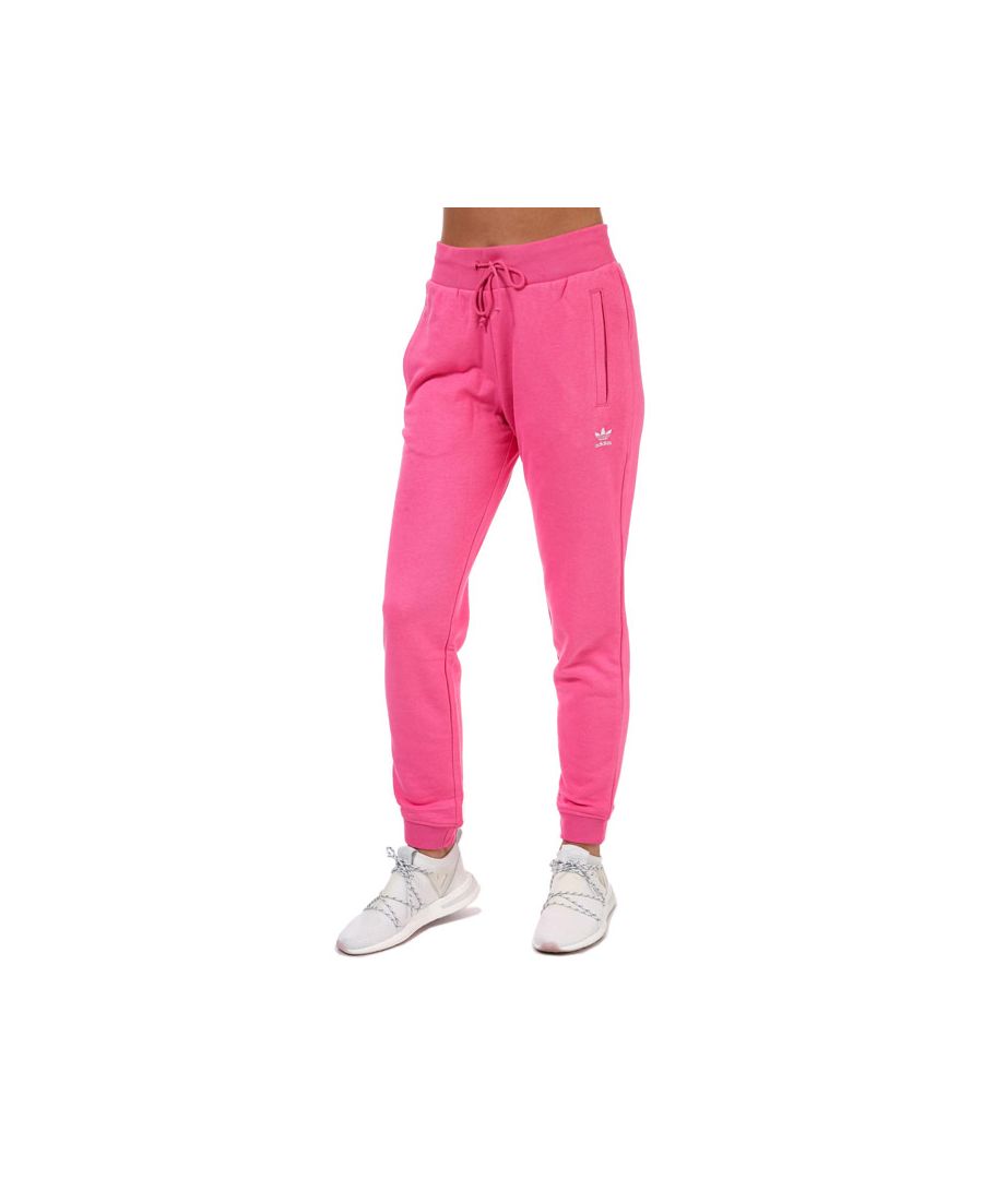Adidas Trefoil Essentials Cuffed Joggers - Womens - Pink