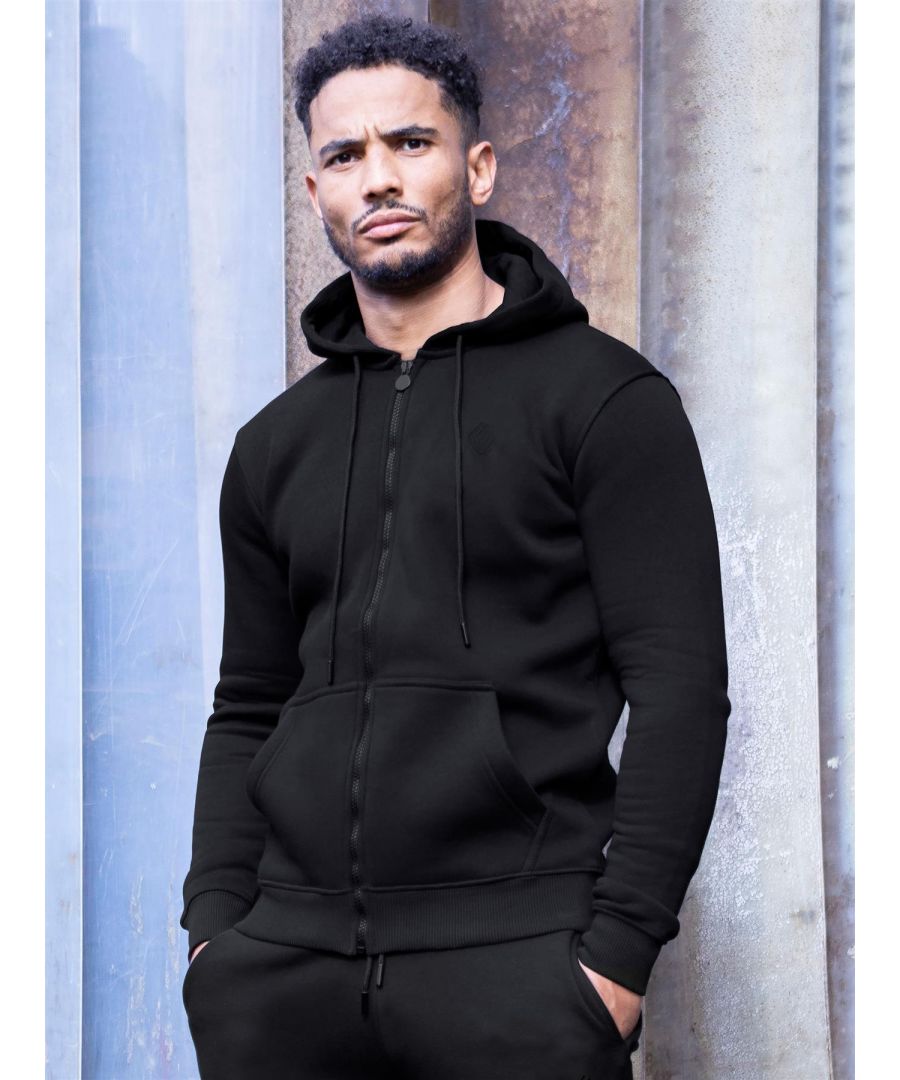 Update your casual wardrobe with this designer style mens Hoodie. Crafted from soft and comfortable cotton and polyester, this regular fit jacket features a zip front, ribbed cuffs and waist, a hood with drawstrings while an embroidered Enzo logo on the front adds a trendy finishing touch.
