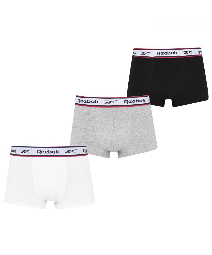 Image for Reebok Mens 3 Pack Trunks Lightweight Underwear