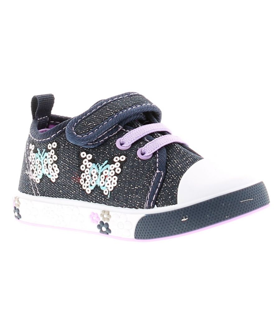 Image for Chatterbox Peaker Younger Girls Canvas Pumps navy