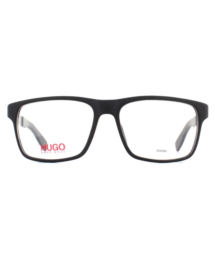 Hugo By Hugo Boss Square Matte Black Mens  Glasses Frames