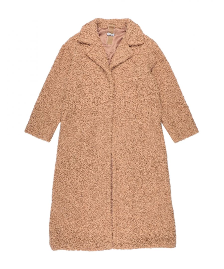 Monnalisa Girls Girl Teddy coat - Sand - Size 13-14Y