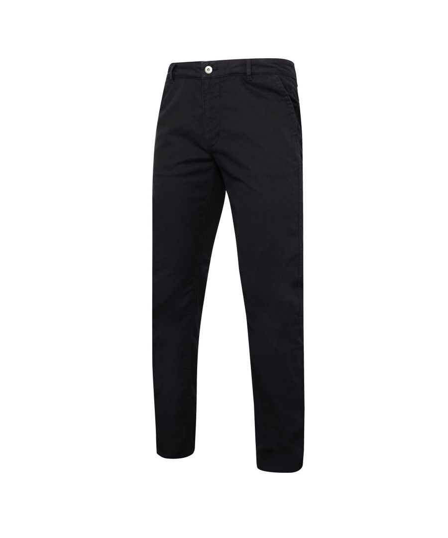 Mens slim fit cotton chino trousers. Made with elastane for a comfortable, stretchy fit. Two back pockets with button fasteners. Two front pockets. Zip fly. Button fastening at waist. Belts hoops. Machine washable. Fabric: 98% Cotton, 2% Elastane. Size (Waist): XS- 30, S- 32, M- 34, L- 36, XL- 38, 2XL- 40, 3XL- 42, 4XL- 44. Leg length: Regular- 80cm, Tall- 86cm, Unfinished- 86cm. E.g. SR = Small, Regular length.