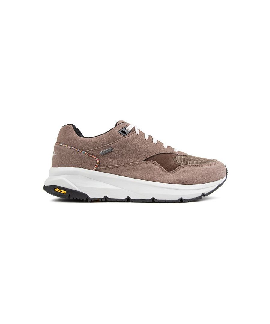 The Tan Paul Smith Aster Trainer Is Versatile And Sporty With A Clean Design. The Contemporary, Bold Designer Shoe Features A Premium Suede Upper With Nylon And Fine Detailing. A Chunky Vibram Sole And Metal Branding.