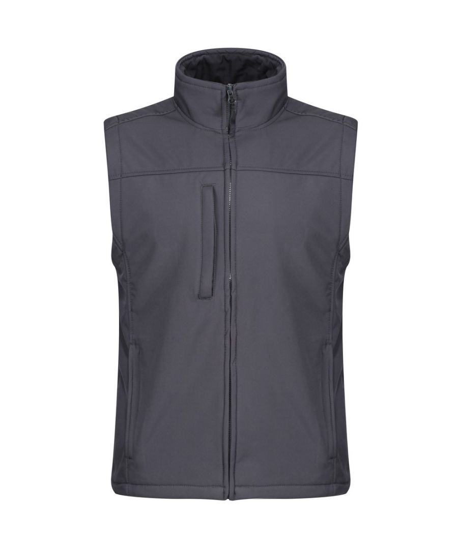 Warm backed woven stretch Softshell fabric with durable water repellent finish. Wind resistant with quick drying fabric and super soft handle. 2 zipped lower and 1 chest pocket. Adjustable shockcord hem. Lightweight and easy to wear. Size Chest (to fit) S - 38 M - 40ï¿½ L - 42 XL - 44 2XL - 47 3XL - 50. Fabric Woven Stretch Softshell. 96% polyester/4% elastane outer.