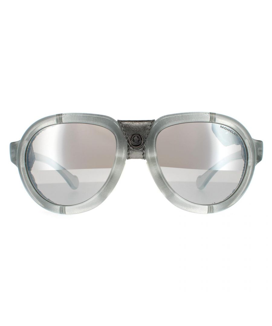 Image for Moncler Oval Men's Grey Smoke Mirror Sunglasses