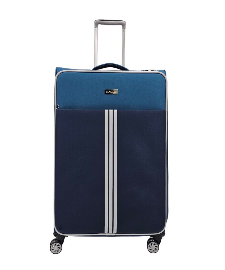 Infinity Leather Unisex Lightweight Cabin Suitcases 4 Wheel Luggage Travel Bag - Teal - Size Large