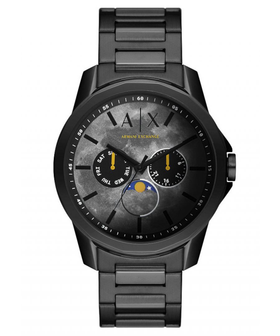 armani exchange banks mens black watch ax1738 stainless steel (archived) - one size