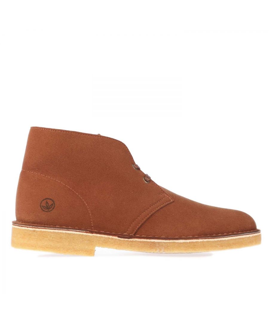 Mens Clarks Originals Desert Boots in brown.-Synthetic  Suede upper.- Lace-up construction.- Clarks branding.- Crepe sole.- Ref: 26162423