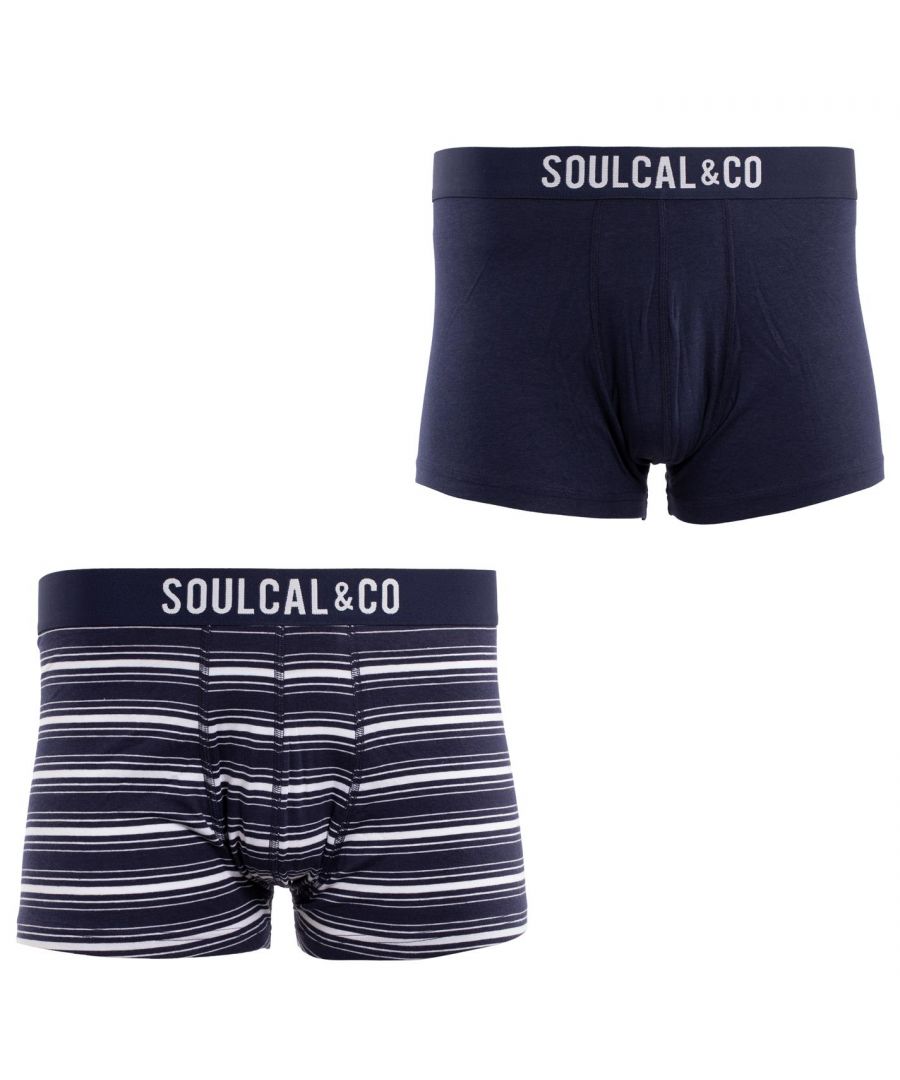 Image for SoulCal Mens 2 Pack Modal Trunks Bottoms Underwear
