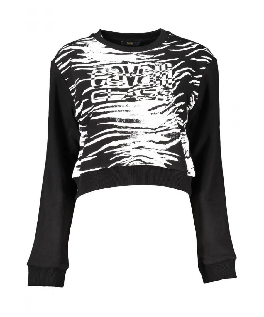 Cavalli Class WoMens Black Cotton Sweater - Size Small