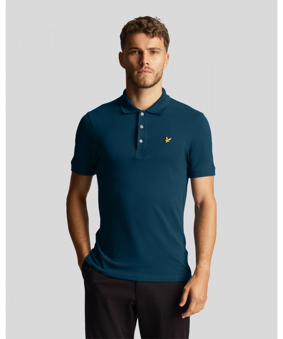 Lyle & Scott Mens Plain Polo Shirt in Navy Cotton - Size X-Large