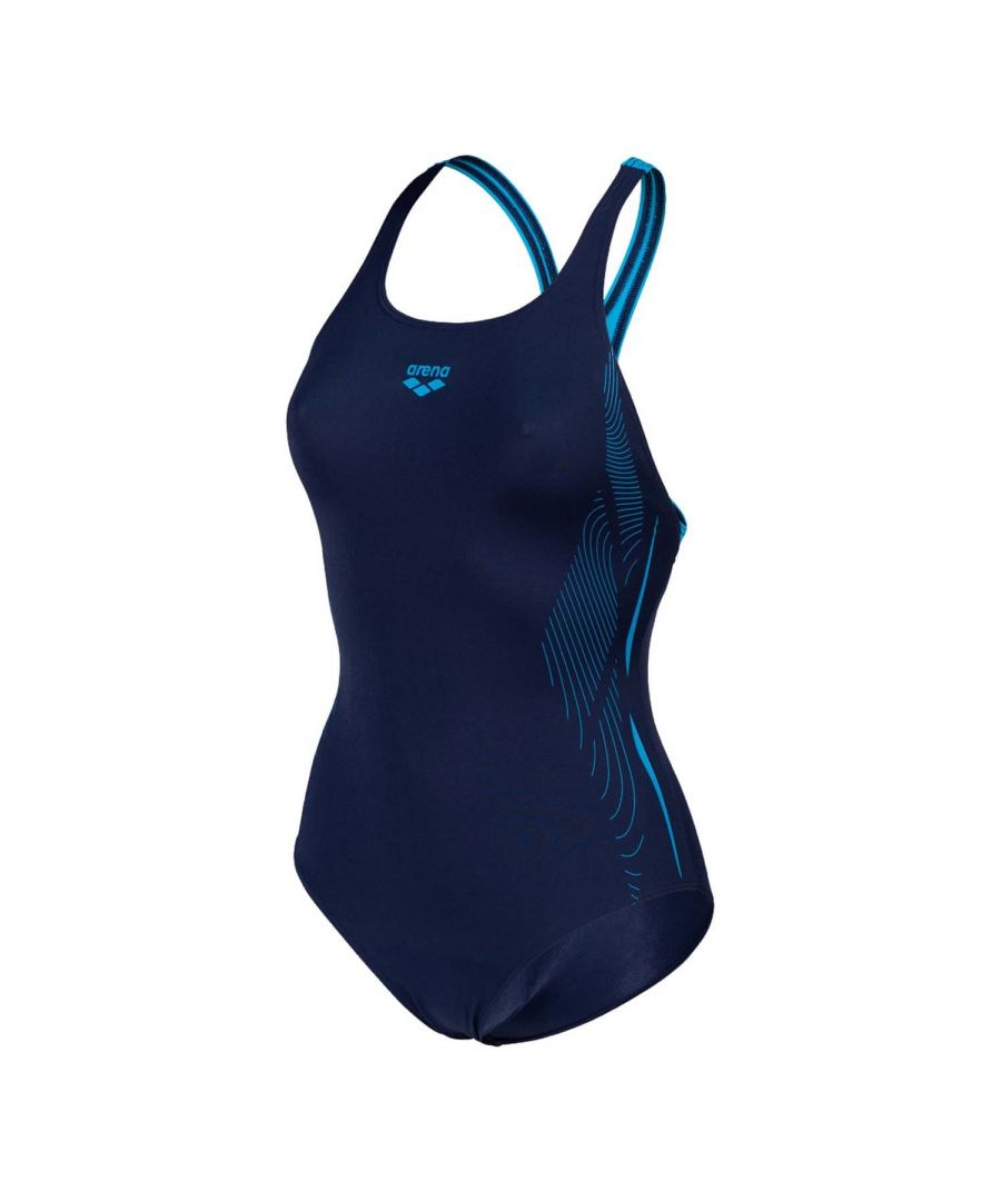 Arena Womenss Swim Pro Graphic Swimsuit in Navy - Size 8 UK