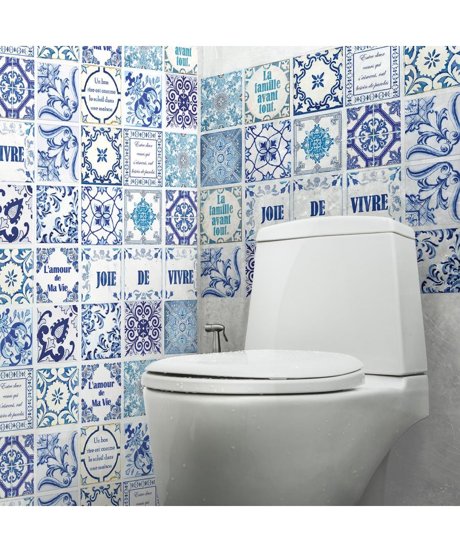 - Give your home the style and grace you want, without the price tag. You can have the best of both worlds!\n- Design your space with these gorgeous tile stickers, hassle-free.\n- The deep, rich blues give character, and the white keeps the pattern bright and refreshing. \n- Applying Walplus tile stickers is easier than ever! Just peel and stick onto any smooth, clean surface.\n- Package Contains:  12 pieces of stickers 20 x 20 cm, coverage area: 0.48m2