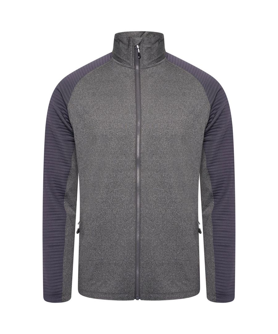 Image for Dare 2B Mens Core Stretch Full Zip Thermal Top (Charcoal Grey Marl/Ebony)