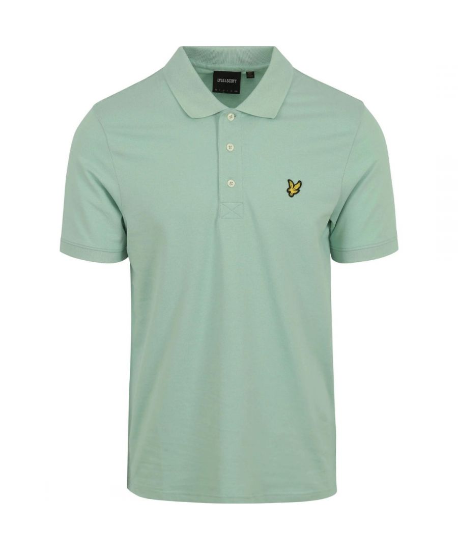 Lyle & Scott merk borstlogo turquoise schaduwpoloshirt