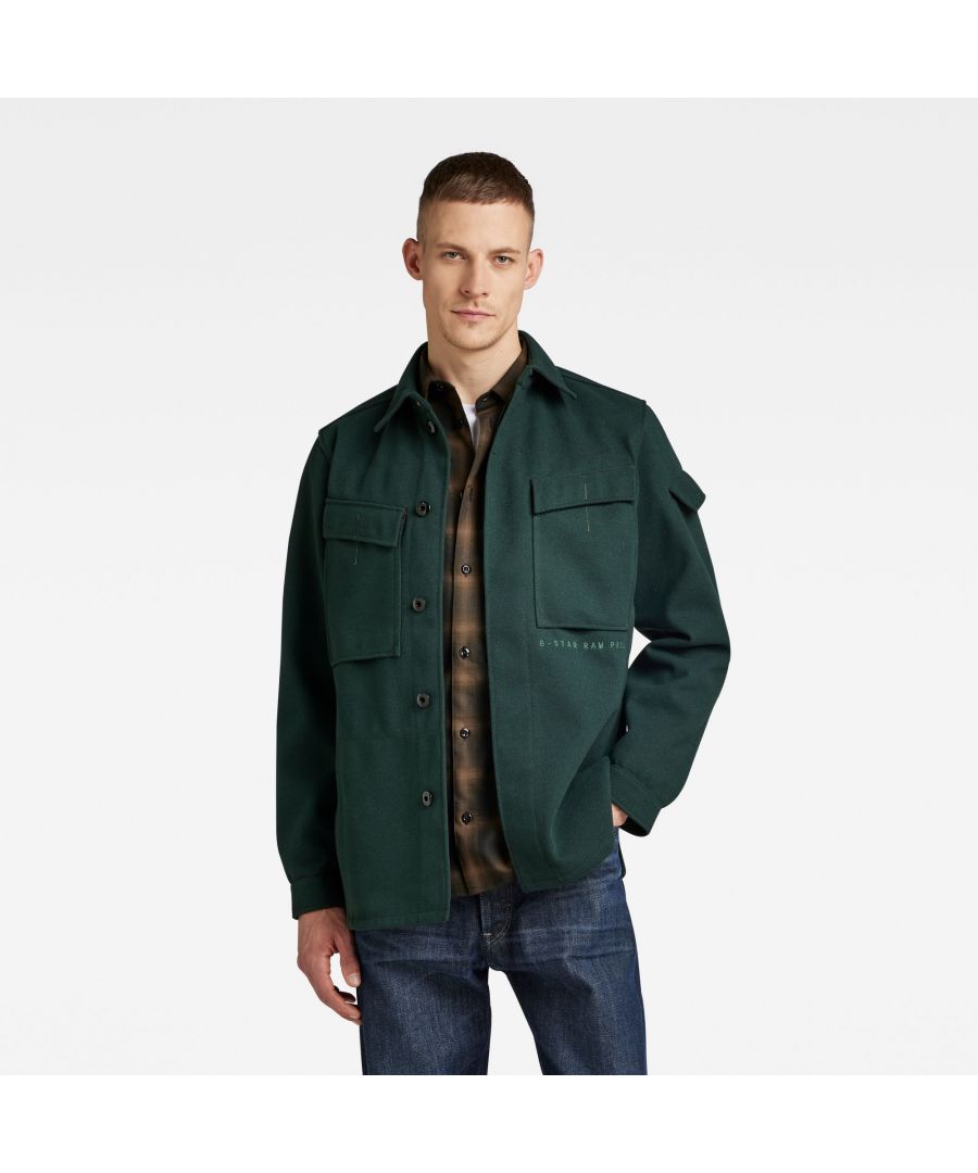 G Star Raw G-Star RAW Unisex Mysterious Overshirt - Green - Size Medium