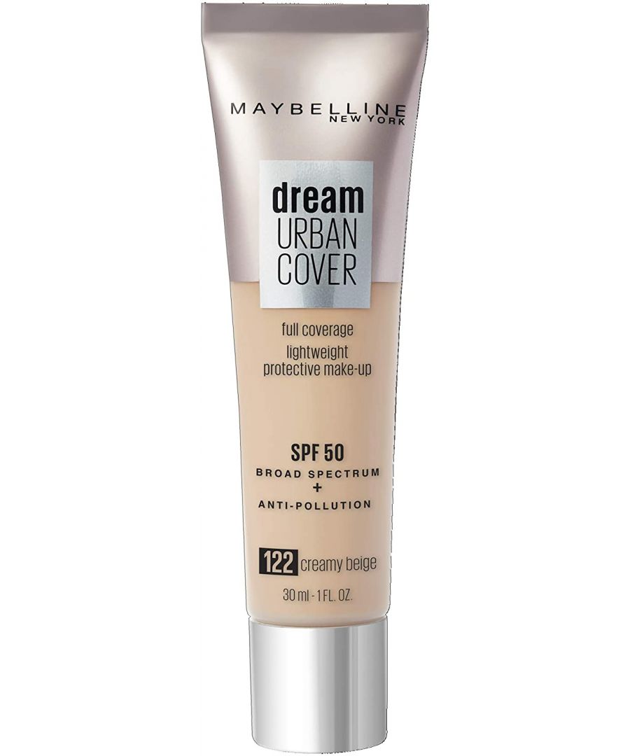 Dream Urban Cover All-in-One Protective Makeup Makeup meets skincare with the New all-in-one protective makeup: Maybelline's first full coverage foundation with a lightweight, barely there feel combined with SPF 50 broad spectrum physical sunscreen. Consumer Study Results (Self-assessment, 142 women, 2018): 94% agree that the product blends seamlessly 92% agree that the product feels lightweight on skin 91% agree that skin looks healthy 91% agree that the product minimizes the appearance of uneven skin tone 89% agree that skin looks smooth 86% agree that the product wears all day 85% agree that the product provides full coverage Brand Marketing Goes well with Maybelline Instant Anti Age Eraser Eye Concealer 01 Light Maybelline Superstay 24 Matte Ink Lipstick 15 Lover 5ml Maybelline Mascara Lash Sensational 01 Very Black How to use: Apply smoothly and evenly to your face and blend with your fingertips for a flawless, natural looking finish.