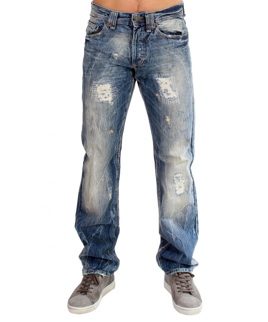 John Galliano Heren Blauw gewassen katoenen jeans