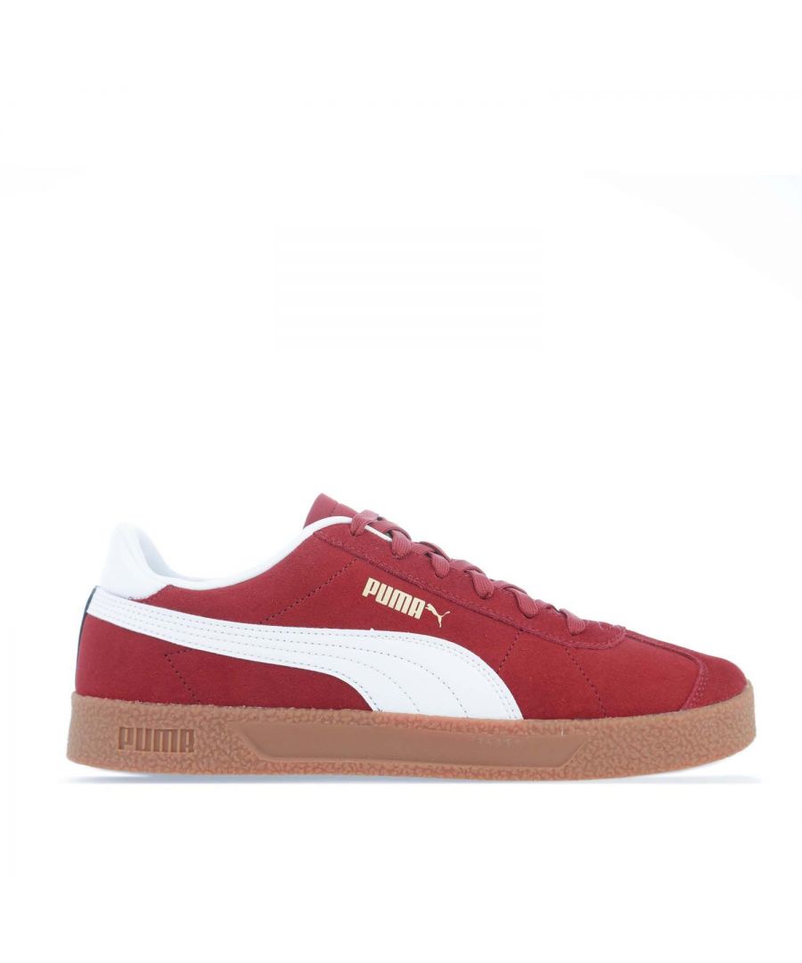 Mens Puma Club Trainers in red white.- Suede upper combined with synthetic leather.- Lace fastening.- SoftFoam+ sockliner.- Suede tongue.- PUMA Archive No. 1 Logo at tongue.- PUMA No. 2 Logo at side.- PUMA Formstrip at side.- Rubber midsole.- Durable rubber sole.- Leather and Suede Upper  Textile Lining  Synthetic Sole.- Ref: 38111101