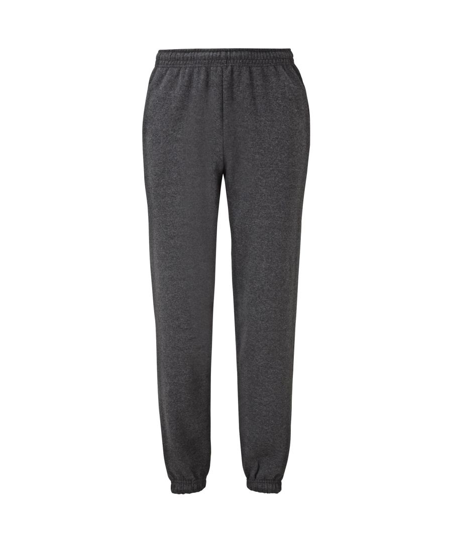 Fruit of the Loom Of Mens Classic 80/20 Elasticated Sweatpants (Dark Heather Grey) - Multicolour - Size X-Large