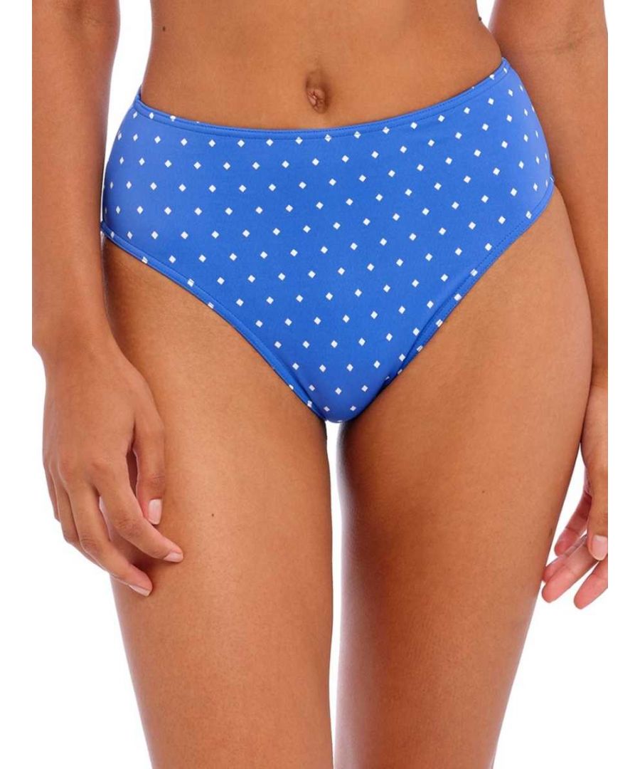 Freya Womens Jewel Cove High Waist Bikini Brief - Blue Polyamide - Size X-Small