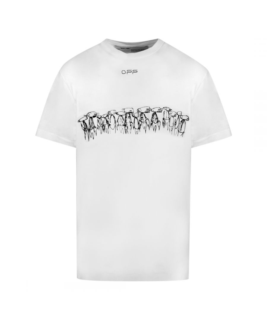 Off-White X Futura Oversized White T-Shirt. Off-White White Tee. Off-White Logo Front Chest. Crew Neck, Short Sleeves. 100% Cotton, Made In Portugal. Style Code: OMAA038S201850520188