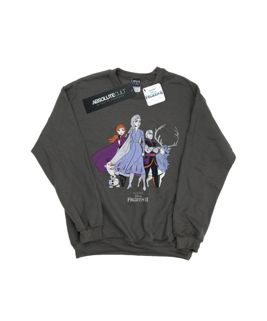 Disney Womens/Ladies Frozen 2 Distressed Group Sweatshirt (Charcoal) - Size 2XL