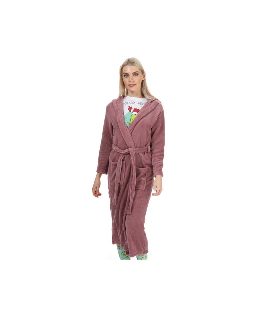 Image for Women's Brave Soul Olivia Long Dressing Gown in Rose