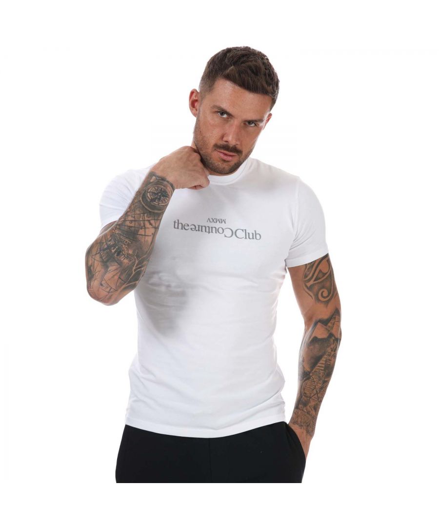 Couture Club MMXV T-shirt met slanke pasvorm en flockprint, wit