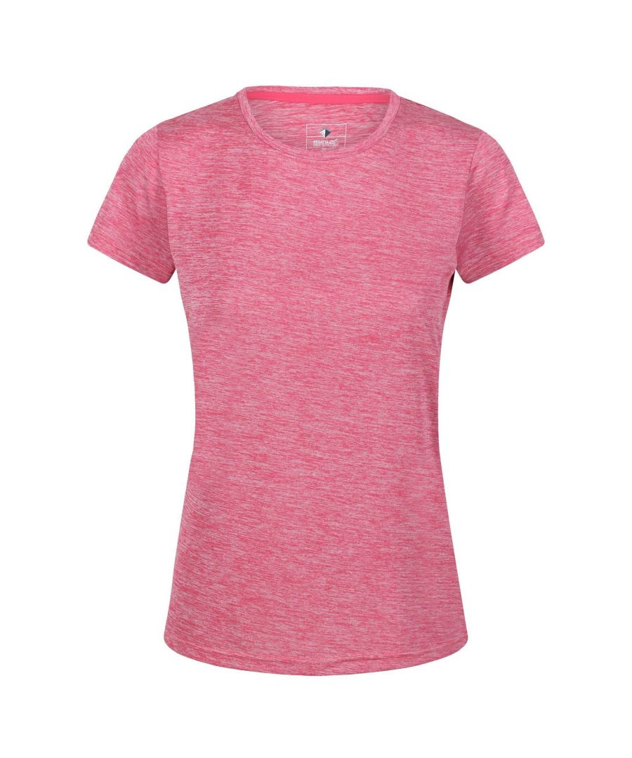 100% Polyester. Stof: Jersey, zachte touch. Ontwerp: Logo, Marl, Effen. Hals: Ronde Hals. Mouwtype: Korte mouwen. Stoftechnologie: Slijtvast, Vochtafvoerend, Sneldrogend. 112gsm. Duurzaamheid: Gemaakt van gerecycled materiaal.