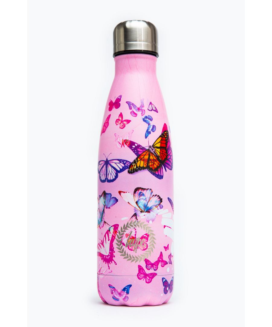 Image for Hype Pink Butterflies Metal Reusable Bottle