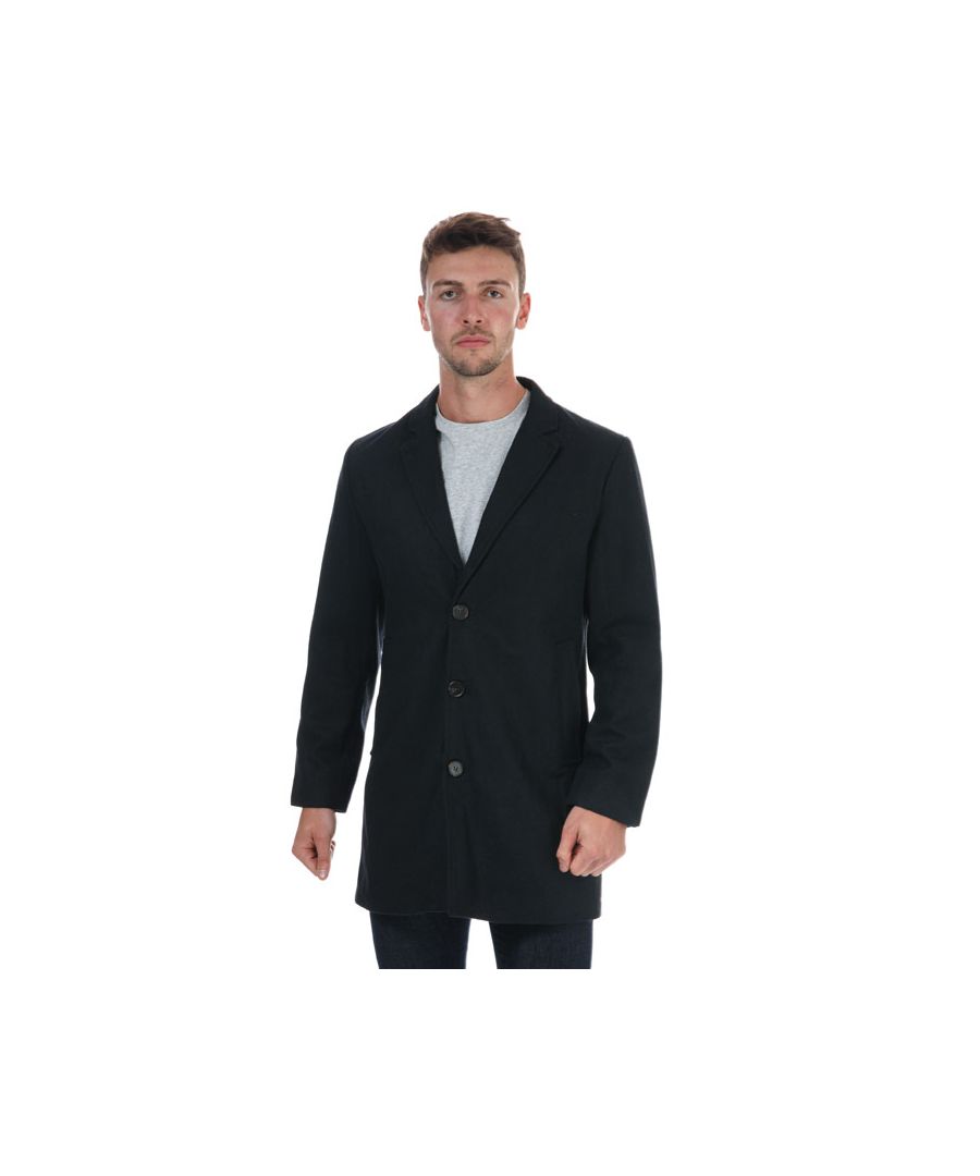 Image for Men's Original Penguin Faux Wool Peacoat Jacket in Navy