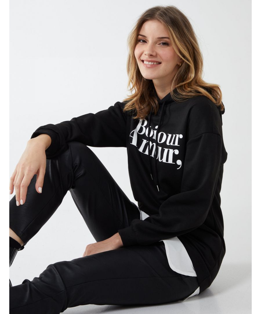 Sequin Skull Hooded Long Sleeve Jumper
