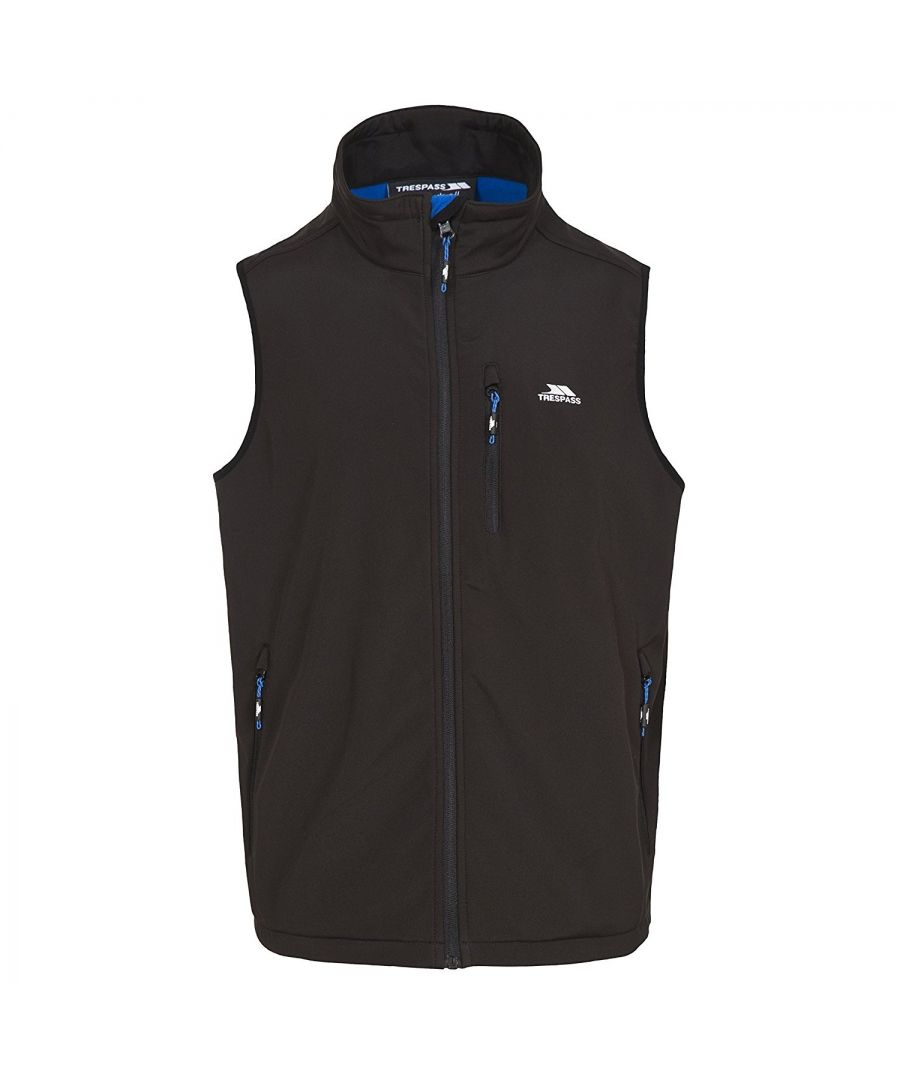 The Vassus mens soft-shell gilet is a lightweight layer that offers coverage and mobility making it perfect for a variety of outdoor pursuits including hiking, camping and trekking. Windproof, lightweight gilet. 3 zip pockets. Lower profile zips. Material: 94% Polyester 6% Elastane. Trespass Mens Chest Sizing (approx): S - 35-37in/89-94cm, M - 38-40in/96.5-101.5cm, L - 41-43in/104-109cm, XL - 44-46in/111.5-117cm, XXL - 46-48in/117-122cm, 3XL - 48-50in/122-127cm.