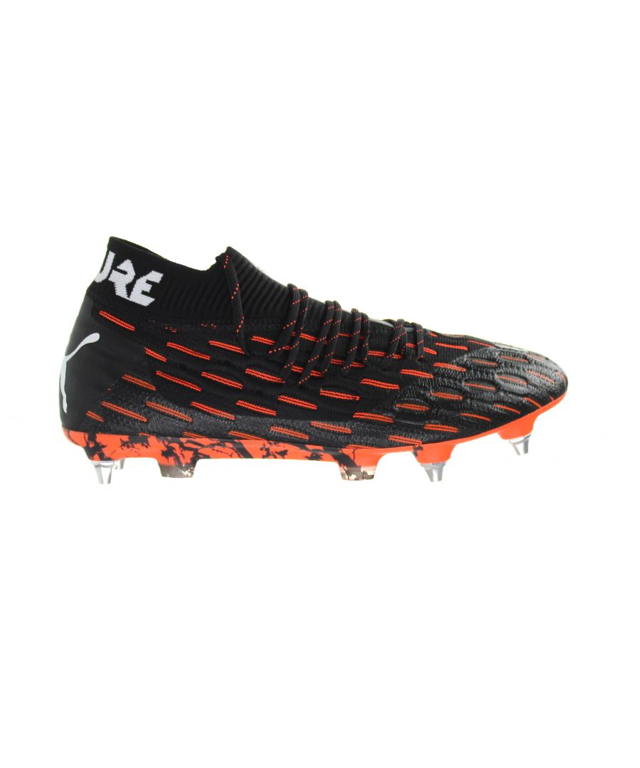 Puma Future 6.1 Netfit MxSG Mens Black/Orange Football Boots - Size UK 8.5