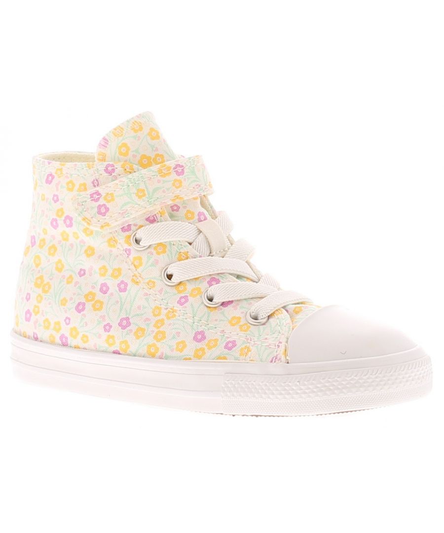 These Lightweight Women's Cotton All Star Hi-tops Are Perfect For Now. A Soft Mesh Lining Helps You Stay Comfortable, While All-over Embroidered Flowers Put A Delicate Twist On The Icon. These shoes run large. We recommend going a half size down.