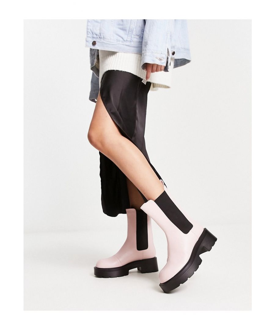Raid Womens Delphine Chunky Ankle Boots In Pale Pink - Size Uk 9