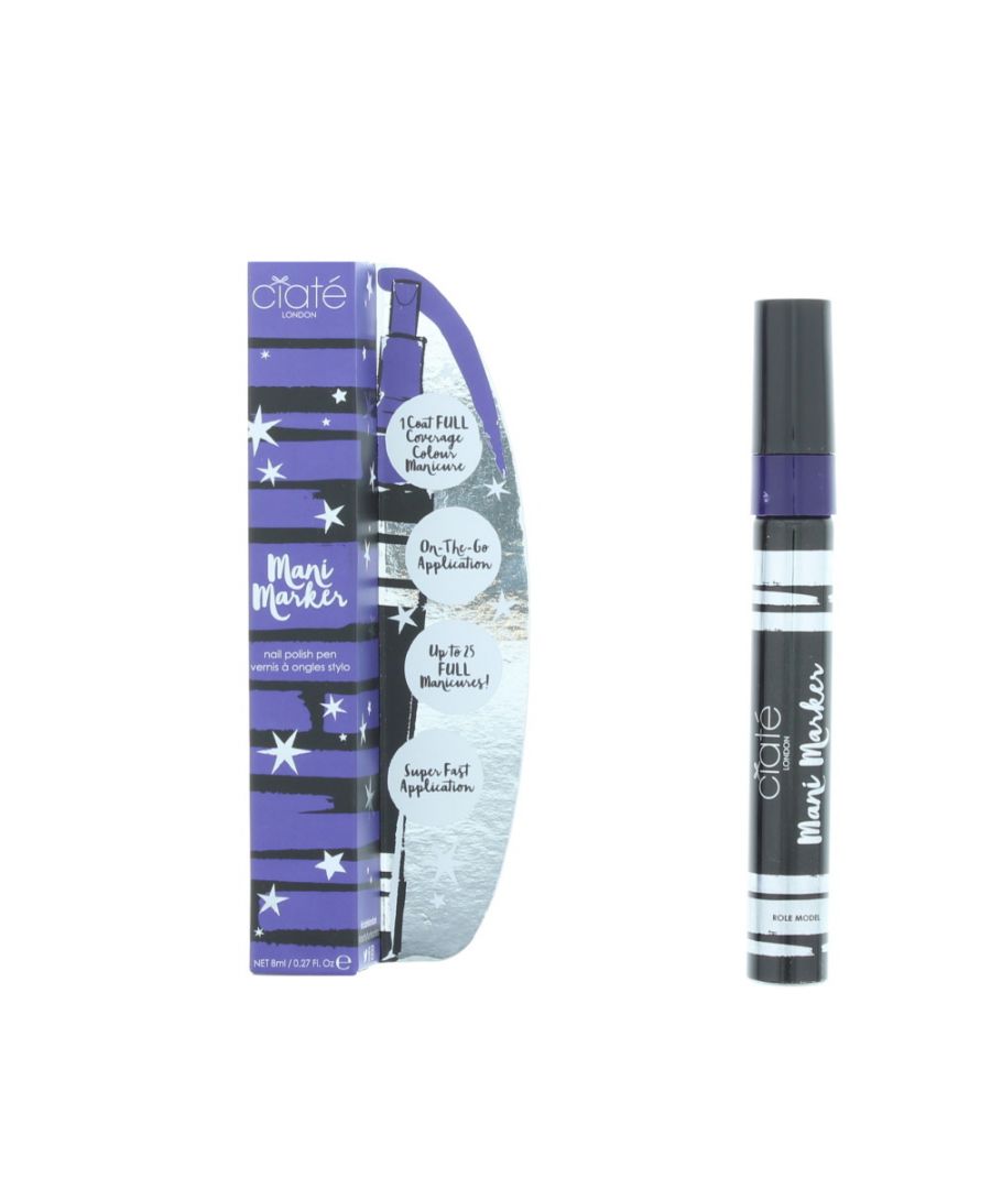 Achieve salonworthy results onthemove with the Ciate Mani Marker Nail Polish Pen. This nail varnish delivers full coverage colour in one effortless stroke whilst its precision tip allows quick even application for a mistakefree perfectly polished finish.