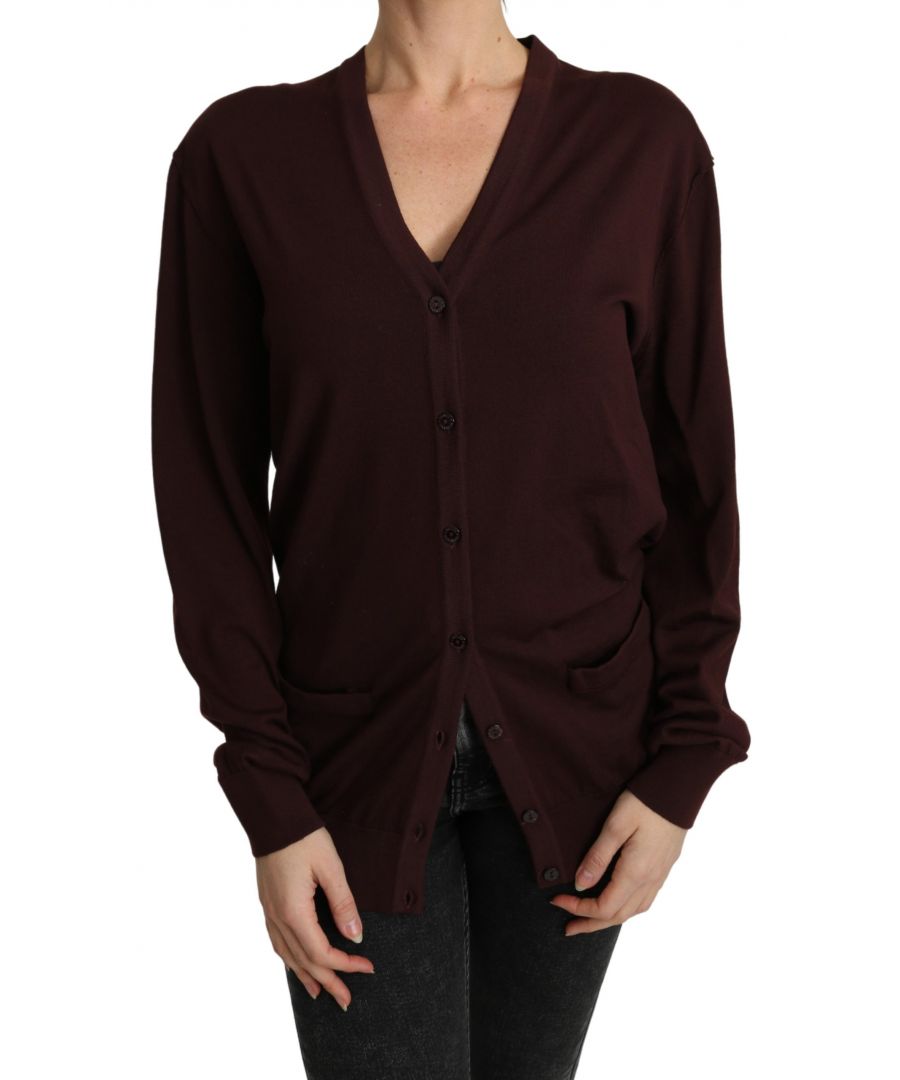 Dolce & ; Gabbana Gorgeous brand new with tags, 100% Authentic Dolce & ; Gabbana Sweater Model : V-neck Cardigan Top Material : 100% Virgin Wool Color : Maroon Front seven buttons closure Two front pockets Logo details Made in Italy
