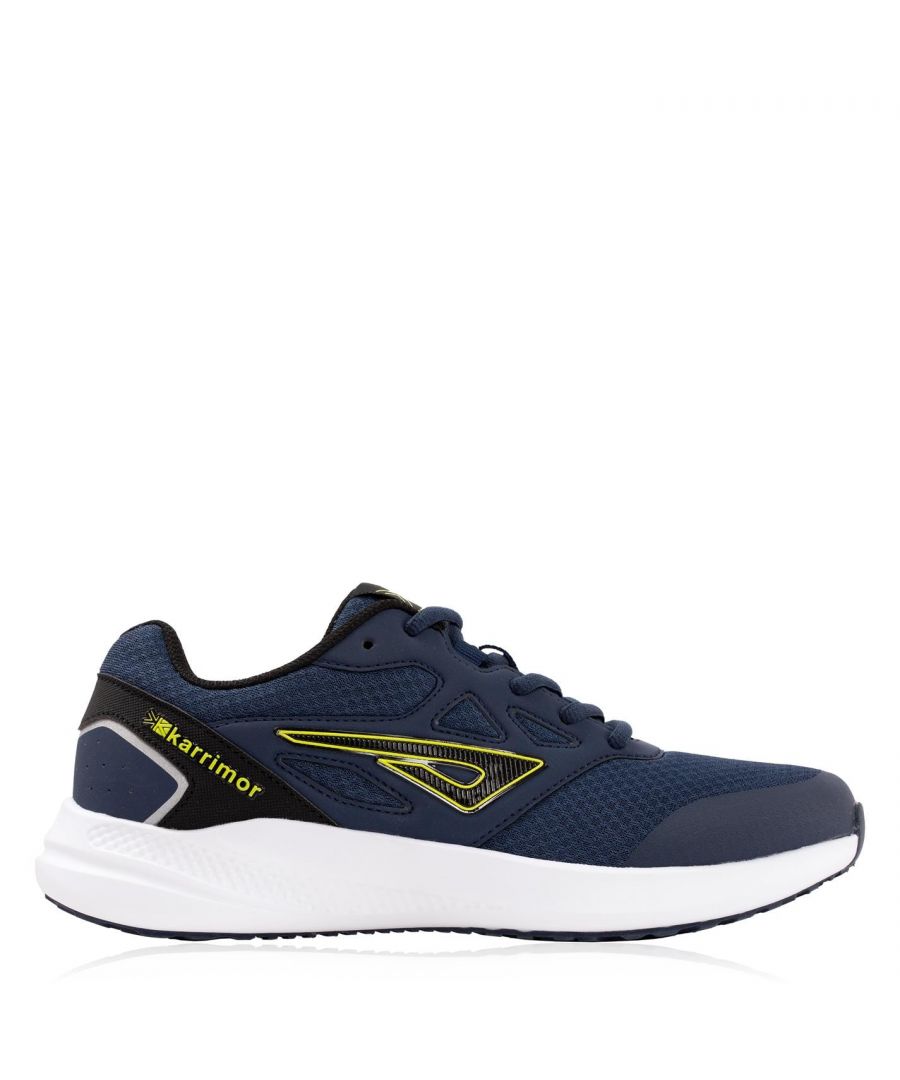 Karrimor Pace Sn23 > The Mens Karrimor Pace Trainers are perfect for both everyday casual wear or a range of sporting activities. > Mens running shoes > Lace-up > Shaped heel > Cushioned ankle collar and tongue > Mesh upper > Textile / synthetic upper, Textile inner, Synthetic sol